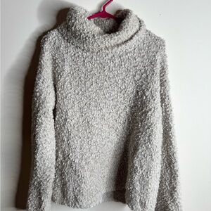 Bobeau Textured Cream Turtleneck Sweater
